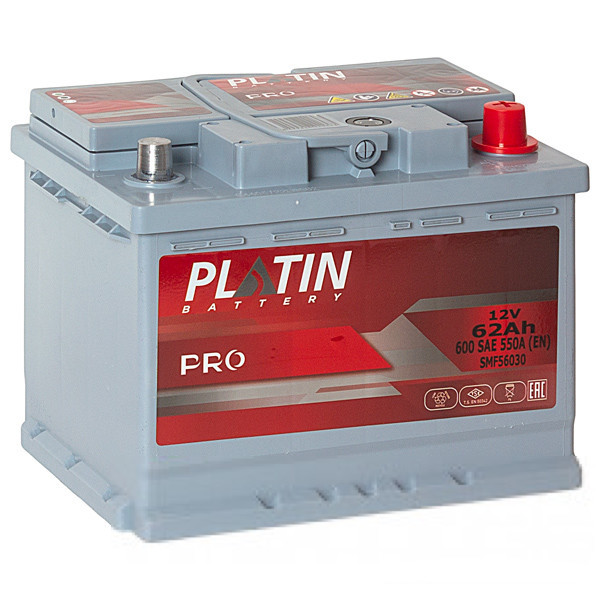 Аккумулятор автомобильный Platin pro 600 SAE 62 Ah (о.п.)